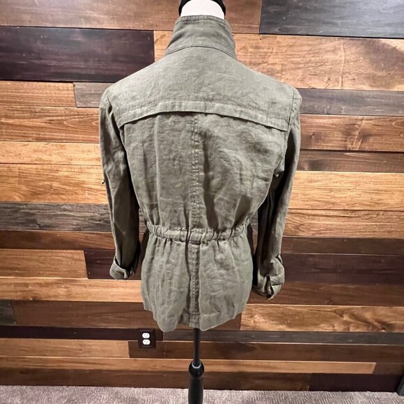 INC International Concepts Linen Army Green Safari Utility Jacket, Size Medium - Picture 6 of 10